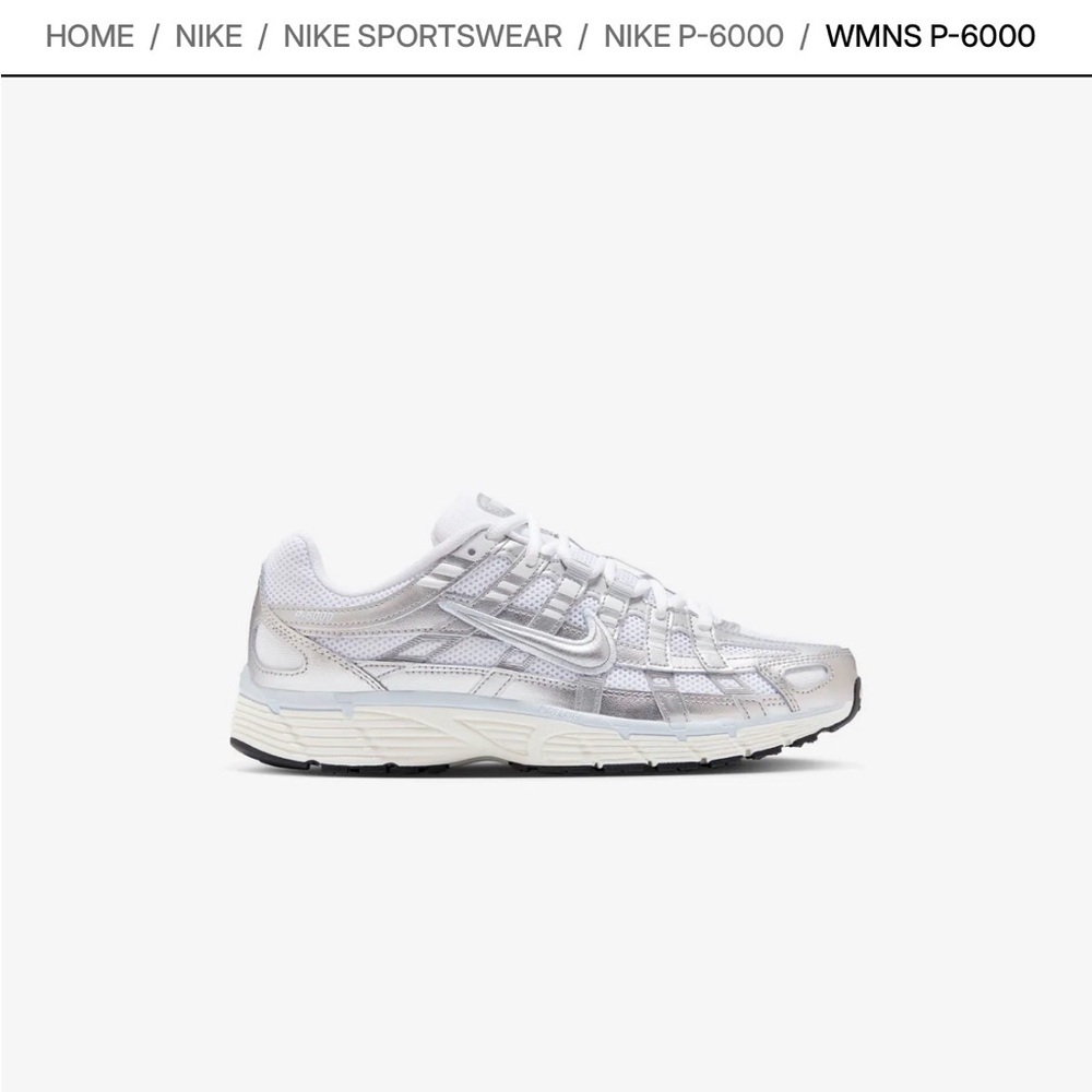 nike p-6000 silver blue